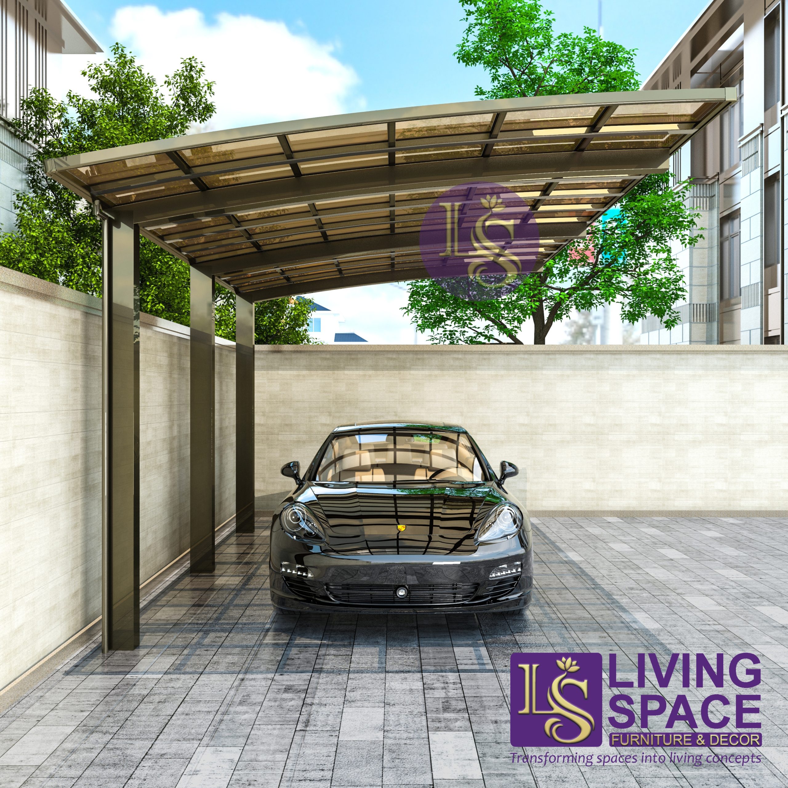 Cantilever Single Carport Champagne