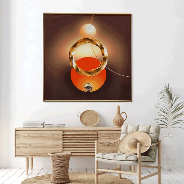 Abstract Brown and Golden Wall Art | Living Space
