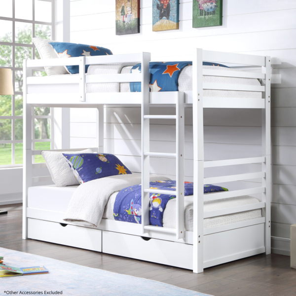 Harper Wooden Bunk Bed - White | Living Space