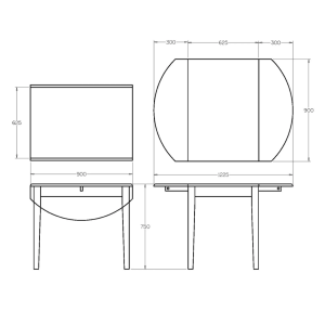 Drop Leaf Table Dimension - Living Space
