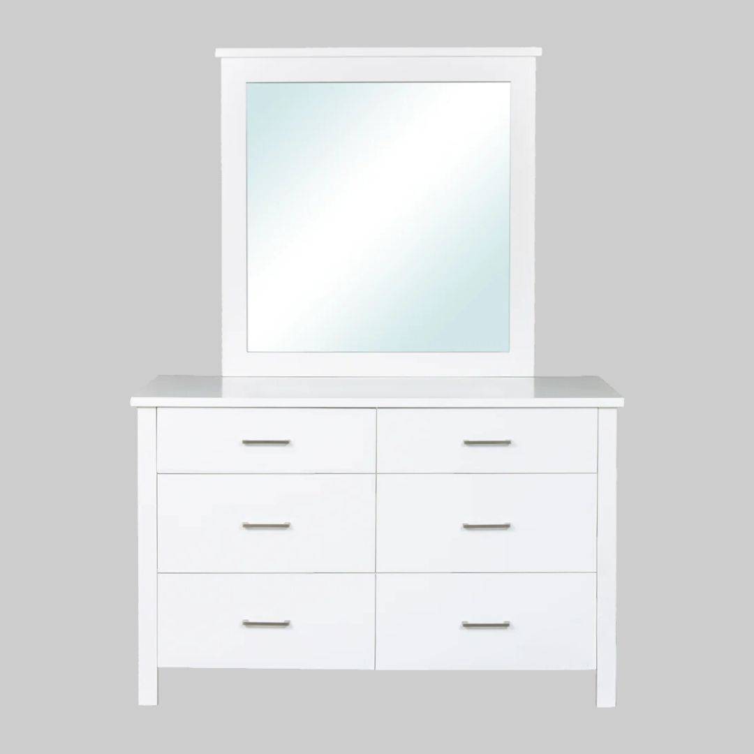 Teresa Dresser With Mirror | White | Living Space