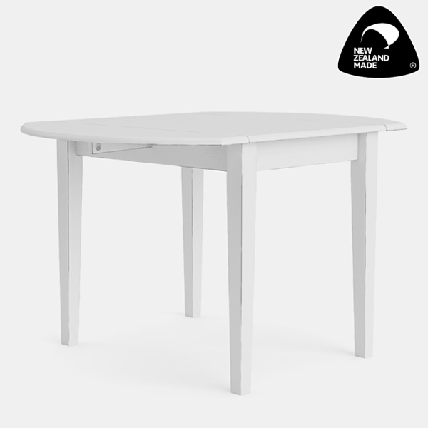 Aged White Color Villager Drop Leaf Table - Living Space