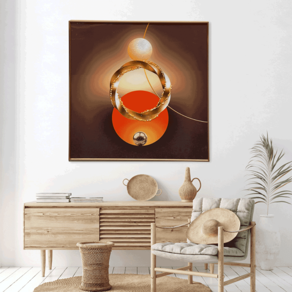 Abstract Brown and Golden Wall Art