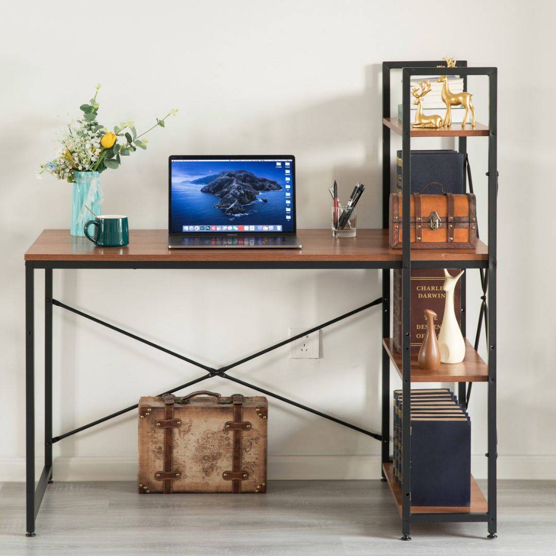 Multi-Functional Desk with Bookcase