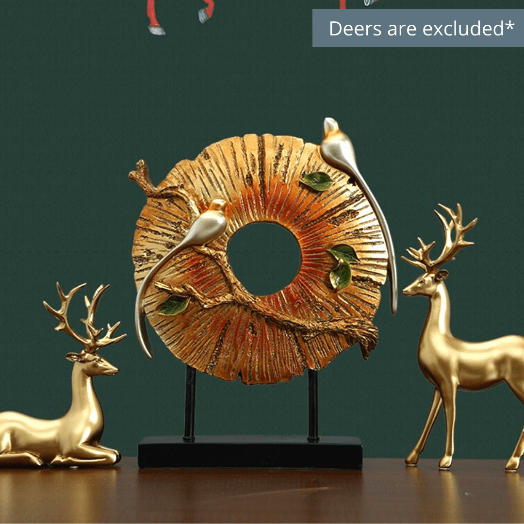 Round Gold Bird Home Decor