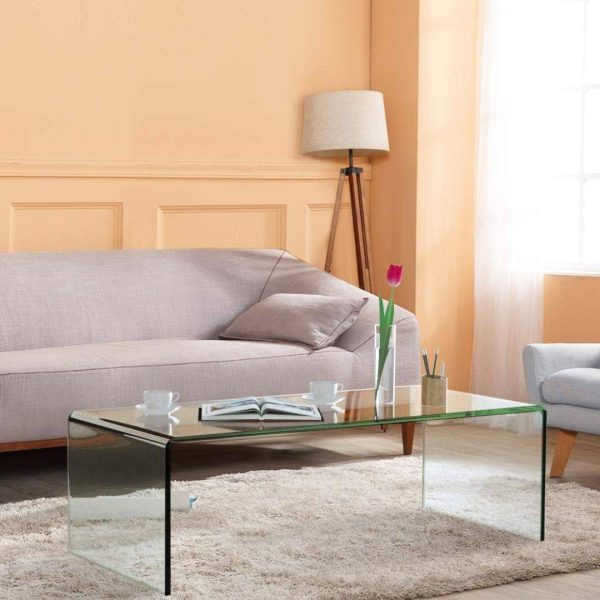 U Shape Glass Coffee Table