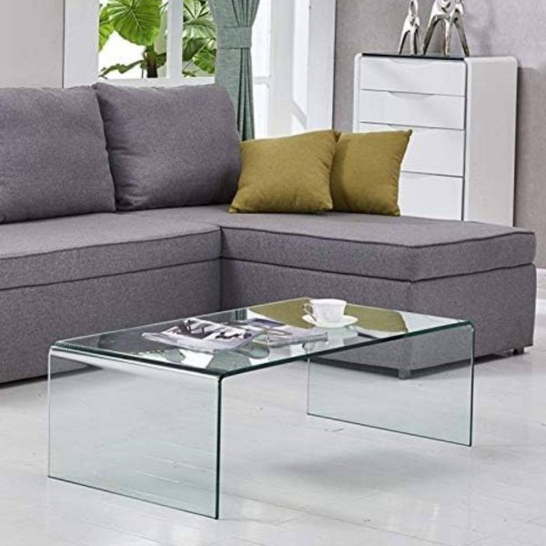 U Shape Glass Coffee Table