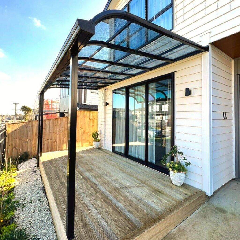 Pergola attached to a house in New Zealand